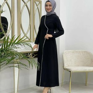 Ethnic Clothing Abayas For Women Eid Mubarak Modest Dress Black Islamic Women's Long Muslim Khimar Abaya Wrap Jilbab Robe