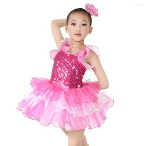 Stage Wear Sequins Leotard Bubble Skirt Ballet Tutu Dance Costumes For Kids Party Dresses And Wedding Flower Girls