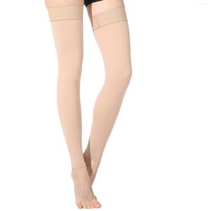 Women Socks Open Toe Knee High Compression Stockings Varicose Veins 20-30 MmHg Elastic Nursing Over