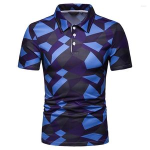 Camuflagem de polos masculino Men camisa pólo Tops roupas de verão de manga curta para a praia havaiana casual