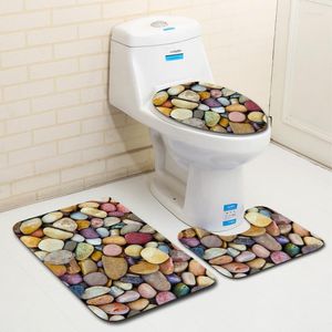 Tapetes de banho 3d Stone 3pcs Banheiro conjunto de tape