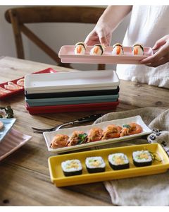 Teller Nordic längliche Platte Keramik Dessert Western kreative japanische Sushi lange Abendessen Set und Teller