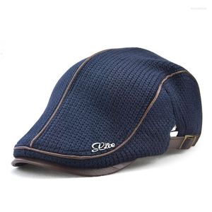 Boinas 2023 High Quality Brand Knittet Leather Caput Cap para homens Visor Hat Planas Snapback Send Gift Friend