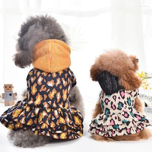 Abbigliamento per cani Leopard Bichon Frise Costumi per cani S XXL Pet Sexy Winter Warm Outwear York Cat Puppy Roupa Para Gato Drop Product