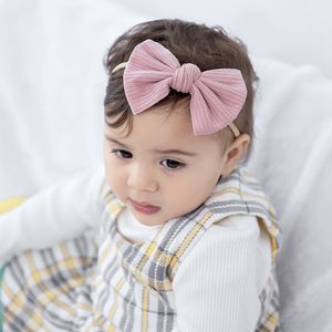 New Baby Girls Elastic Ribbon Bow Headband Fashion Hair Bows Knot Nylon Hair Bands Toddler Kids Headwear Hair Accessories 1435