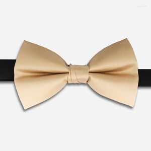 Fliege 2023 Mode Herren für Hochzeit Doppel Stoff Champagner Farbe Bowtie Club Bankett Schmetterling Krawatte mit Geschenkbox