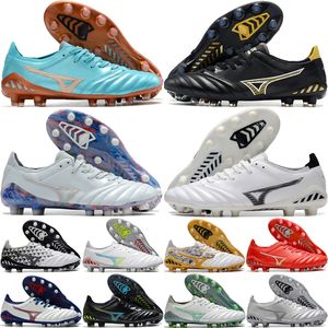 Soccer Shoes Men Morelia Neo III Beta Made in Japan 3S SR4 Elite Dark Iridium Azure Blue Future Lion and Wolves DNA Outdoor Football Boots Storlek 39-45