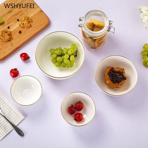 Platten Knochen Porzellan Malerei Gold Reis Schüssel Geschirr Einfache Haushalt Suppe Salat Container Hochzeit Küche Liefert