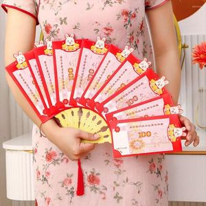 Gift Wrap 2023 Creative Year Red Envelopes Fan Shape Hongbao Chinese Spring Festival Pocket Wish Lucky Money Pockets Bag