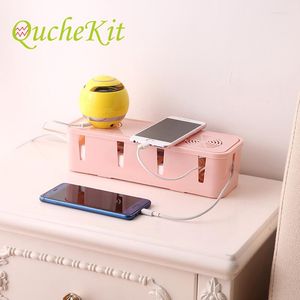 Storage Boxes Latest Cable Box Socket Tidy Organizer Wire Management Network Line Case Safety Home Room Container 7 Colors