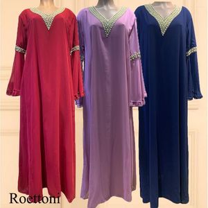 Roupas étnicas chiffon muçulmano kaftan abaya maxi bordado bordado no leste do dubai dubai dubai vestido de mulheres longas com lenço de oração