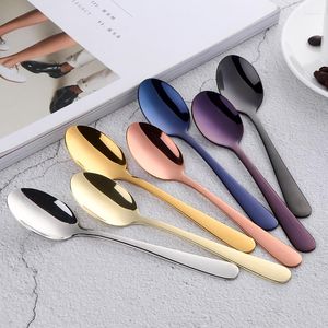 Flatware Sets 4 Pcs Lot Luxury Gold Tea Spoon Stainless Steel Coffee Thick Cutlery Set Dessert Mini Spoons