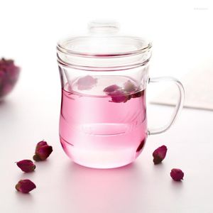 Wine Glasses Handmade Glass Cup With Tea Filter Simple Morning Mugs GlassTeapot 350 Ml