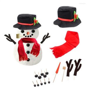 Christmas Decorations 16PCS DIY Snowman Making Decorating Dressing Kit Winter Party Kids Toys Holiday Decoration Gift