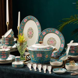 Dinnerware Sets Jingdezhen Ceramic Bowls And Plates Creative Porcelain Enamel Phnom Penh Tableware Set Dishes