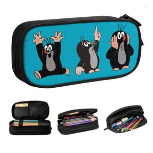 Torebki kosmetyczne urocze Krtek Mole Pencil Case for Boys Gilrs Big Cartoon Little Maulwurf Pen Bag Box