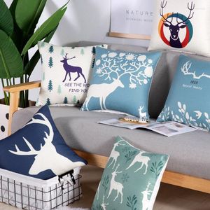 Cuscino geometrico Cartoon Print Cover Stili nordici Federa spazzolata creativa per divano letto Decor seggiolino auto Copriletto