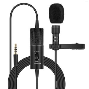 Microfones Lavalier Microphone Omnidirectional Recording Lapel Mini Mic med Clip 3.5mm Plug Comapatible Phone Camera Vlog