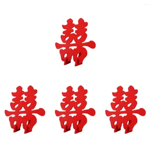 Party Decoration 4x Chinese Wedding Sign Red Decor Table Centerpiece