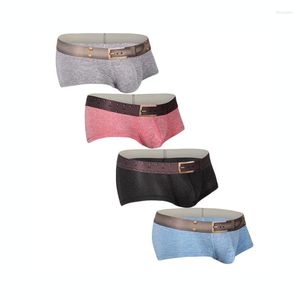 Unterhosen 4PCS Männer Boxer Baumwolle Unterwäsche Männlich Sexy Niedrige Taille männer Boxer Shorts Enge Trunks