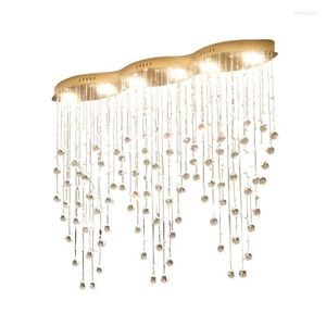 Pendant Lamps Nordic Restaurant Crystal Light Modern Led Villa Bar Rectangular Lamp Luxury Hanging