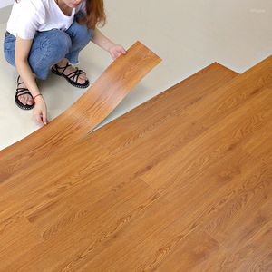 Adesivos de parede padrão de madeira piso quarto sala de estar cozinha de piso impermeável adesivo de telha