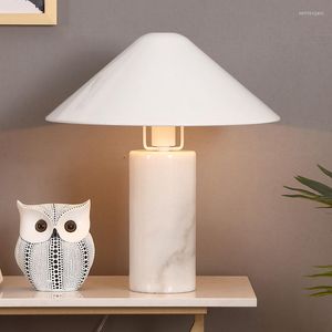 Table Lamps Modern Marble Lamp Adjustable Lampshade Simple For Living Room Bedroom Study Bedside Decoration Led Art Desk