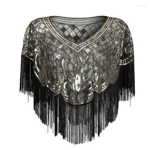 Scarves Mesh Sequins Shawls Ladies Elegant Retro Style Temperament Tassels Party Banquet Dresses Accessories High Quality ShawlsScarves Kiml