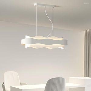 Candeliers Modern LED Pingente Chandelier Iluminação para sala de jantar Living Minimalist Wave Avize pendurada