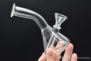 Mini Bong Thick Dab Rig Bubbler 11cm tall Oil Rig Heady Glass Dab Rigs mini Beaker Water Pipe Small Bong Recycler Pyrex Water Bongs