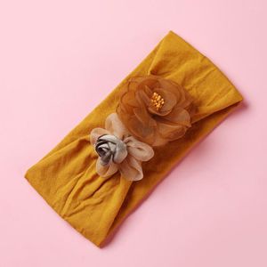 Haarschmuck 2 teile/los Geboren Kleinkind Baby Mädchen Kopf Wrap Doppel Blume Knoten Turban Stirnband Geschenke Für 0-6Y