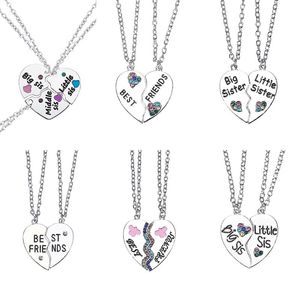 Pendant Necklaces Luxury Friend Necklace For Women Love Heart Crystal Big Sister Little Jewelry AccessoriesPendant