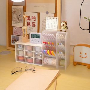 Storage Boxes 4 Grid Pen Holder Box Nordic Art Creative Oblique Organizer Office Desktop Stationery Pencil Makeup Brush