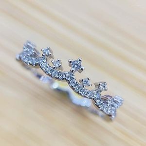 Eheringe Der Shimizu Mori Kleine Krone Damenring mit eingelegtem Zirkonimitat-Diamant Kleines Mädchen Wellpappe Edwi22