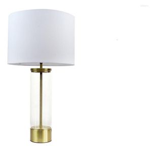 Table Lamps Bedside Clear Glass Pipe Luxury Bedroom Living Room Lamp USB Charging American Study Lighting Decor Desk Lights