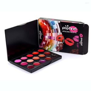 Lipgloss Marke 15 Farben Frauen Mädchen feuchtigkeitsspendende langanhaltende Palette für nacktes kosmetisches Make-up