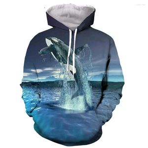 Hoodies masculinos assassinos de baleia 3D Menino Mulheres com capuz com capuz Fashion Fashion Graphic Casualwear Pullover