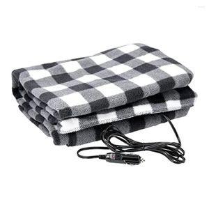 Filtar 12V Electric Filt Classic Double-Side Fleece Portable Car Heat Mattor varm uppvärmd matta varmare kallt väder