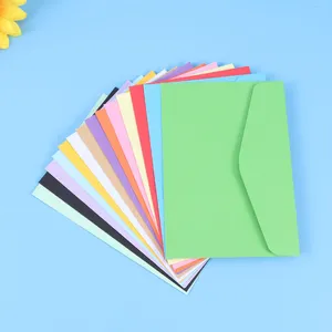 Enrocamento de presente 140pcs simples coloras envelopes doces de mini cartões de papelaria em branco para escritório