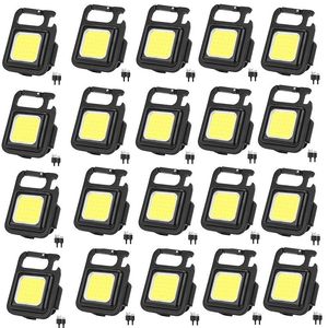 Lanternas tochas 1-20pcs Trabalho LED Light Portable Pocket Keychain USB recarregável para acampamento ao ar livre Pequenos saca-rolhas de saca