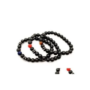 Link Chain Classic 8Mm Tiger Eye Bracelet Natural Stone Matte Beads Handmade Buddha Braclet For Men Yoga Prayer Health Charm Jewelr Dhvom