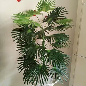 Decorative Flowers & Wreaths Artificial Large Palm Tree Tropical Green Fake Plant Silk Banyan Branch Garden El Office Christmas House Deco A