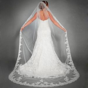 Bridal Veils LOVSKYLINE Real Pictures 2.5 Meter White Ivory Lace Edge Embroidery Cathedral Wedding Long One-Layer Veil With Comb