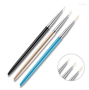 Nail Art Kits 60Set/Lot 3Pcs/Set Brush Flower Drawing Fine Hook Pen Metal Carved Potherapy Drag Line Manicure HA2173