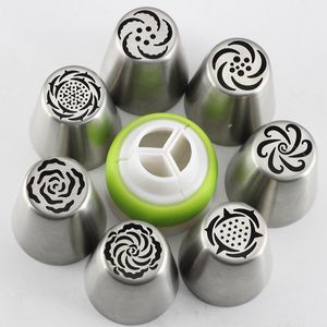 Ferramentas de bolo Mujiang 7pcs/conjunto Flor Bicos russos Bicos de gelo Dicas de confeiteiro de 1pcs Couplador Cupcakes Decorating Soberting Baking