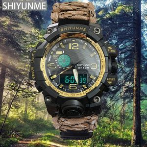 Wristwatches Men Military Sport Watch Outdoor Compass Time Alarm LED Digital Watches Waterproof Quartz Clock Relogio MasculinoWris2109