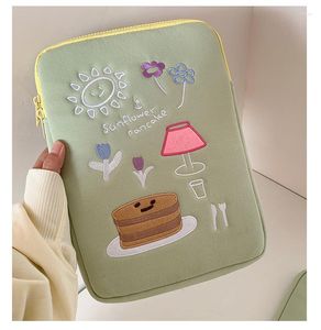 Akşam çantaları karikatür kalp ayı dizüstü bilgisayar çantası Kore Mac iPad Depolama Çantası Kız için İç 11 13 15 İnç Sevimli Çanta Air Pro