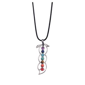 Hänge halsband 7 chakra skär glas kristall reiki healing nce yoga terapi stil droppleverans smycken hängen dhvfn