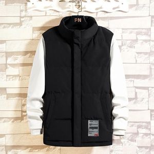 Men's Vests 2023 Korean Casual Sleeveless Cotton-Padded Jacket Men PrimaloftOne Vest Stand Collar Waistcoat Male 3 Colour M-5XL M02 Stra22