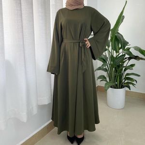 Ethnic Clothing Eid 2023 Dubai Abaya Dress Maxi Loose For Tall Women Muslim Islamic Plain Gown Long Sleeve Caftan Modesty Plus Size Turkey